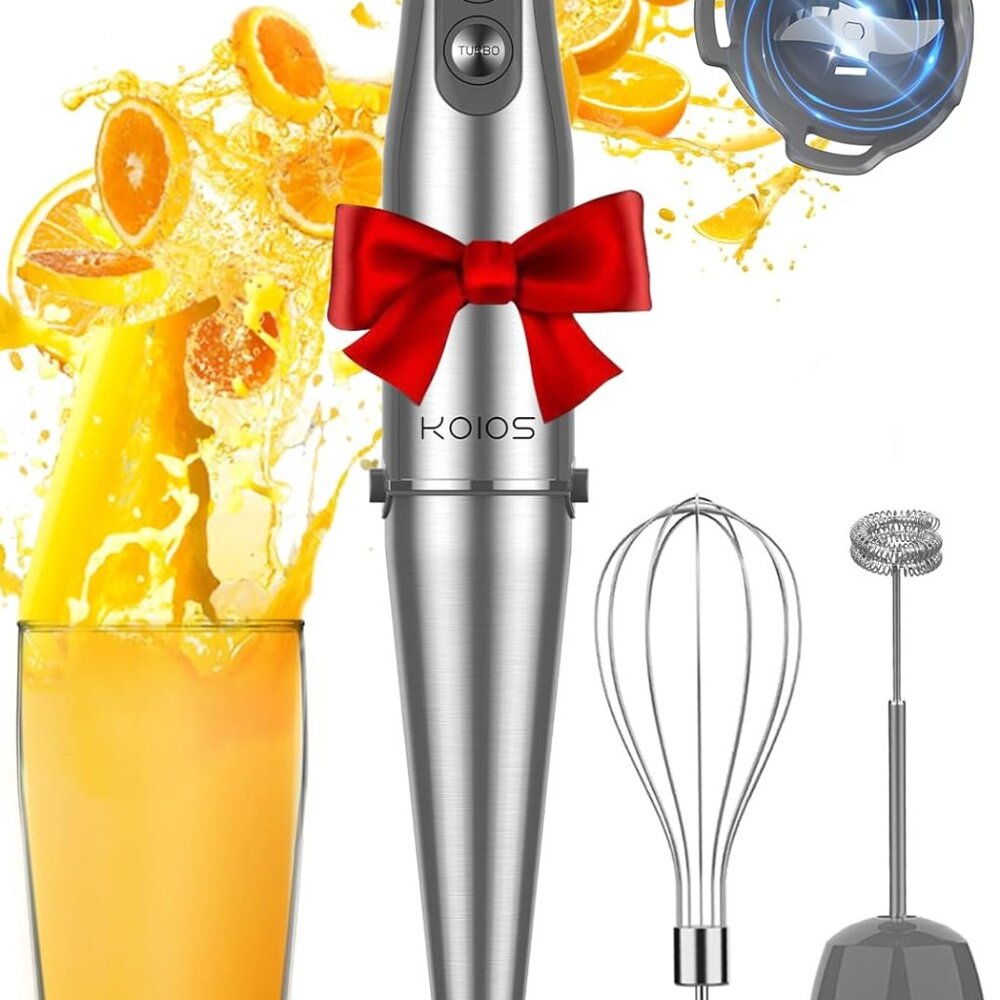 1000W Immersion Blender with Turbo Mode - 12 Speed Stainless Steel Elegance